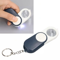 Mini Pocket Portable Key Chain Magnifying LED Light Glass Gift Item