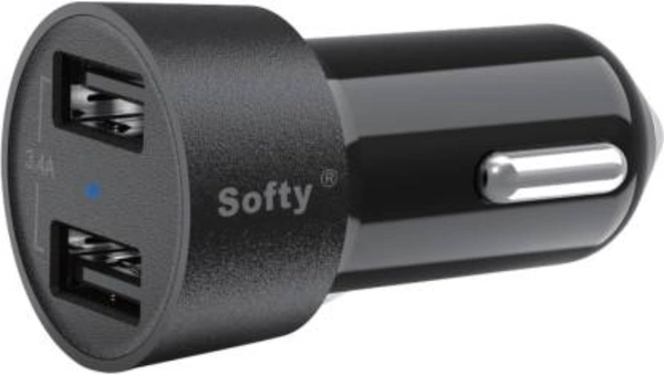 softy Softy 3.4 Amp Turbo Car Charger  (Black)