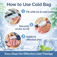 Premium Reusable Cold Therapy Ice Bag 9-inch – Leak-Proof Pain Relief Pack for Injuries, Swelling, Headache & Muscle Recovery (Red Stripe Design)