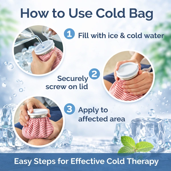 Premium Reusable Cold Therapy Ice Bag 9-inch – Leak-Proof Pain Relief Pack for Injuries, Swelling, Headache & Muscle Recovery (Red Stripe Design)