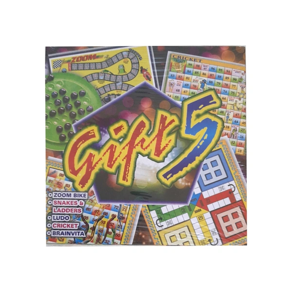 5 In 1 Zoom Bike, Snake & Ladder, Ludo, Cricket, Brainvita Game (set of 5 games) - RPS68R20S4