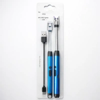 USB Rechargeable ARC BBQ Lighter with Flexible Neck, Windproof Flameless Electric Lighter, Long Reach Plasma Ignition for Kitchen, Candle, Gas Stove & Outdoor Use (Blue)