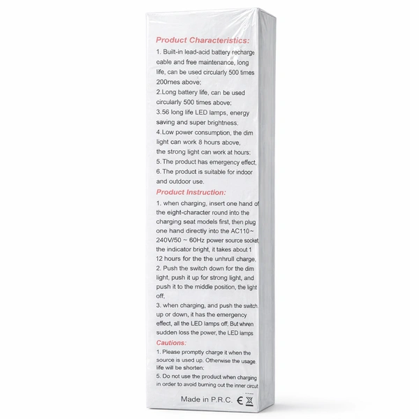 AKARI PLUS AK-1665 Rechargeable LED Emergency Light | 30 SMD LEDs | 100W Power Output | AC Charging Portable Light for Home & Power Backup