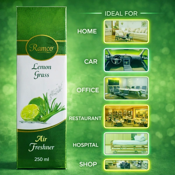 RAMCO Lemon Grass Air Freshener Spray Natural Fragrance 250 ml