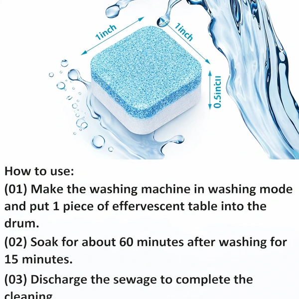 JKM Fresh Zone Washing Machine Scale Remover Tablets (12 Tablets) | Descaler for Front & Top Load Machines | Removes Limescale, Odor & Residue | ISO 9001 Certified