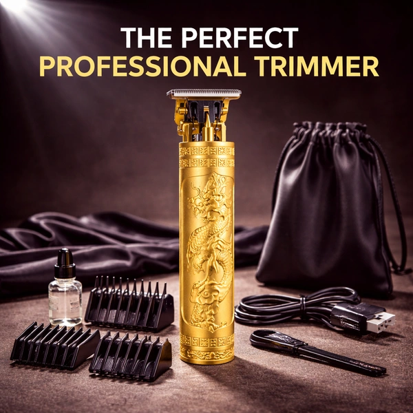 Vintage T9 Professional Hair Trimmer for Men | Cordless Beard & Hair Clipper | Precision T-Blade | Rechargeable Grooming Kit for Salon & Home Use