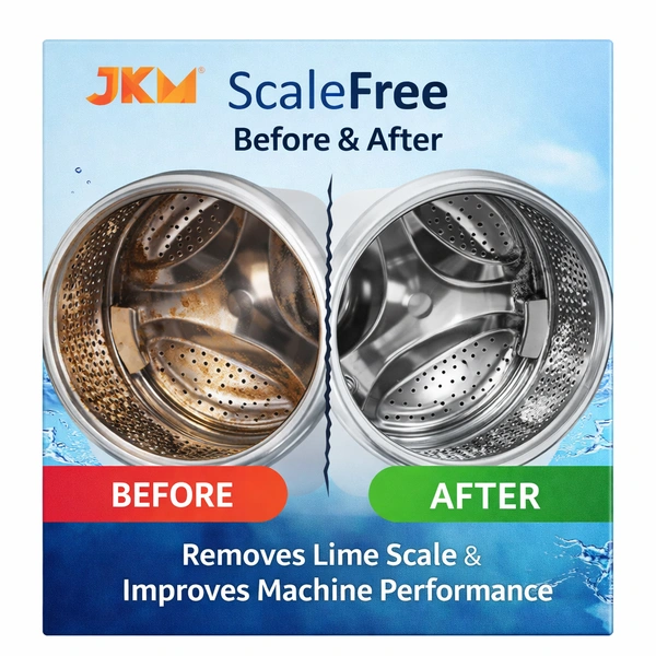 JKM ScaleFree Cleans lime scale Washing Machine & Dishwasher Powder | Removes Limescale | Improves Performance & Saves Power | Suitable for Front & Top Load Machines