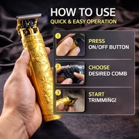 Vintage T9 Professional Hair Trimmer for Men | Cordless Beard & Hair Clipper | Precision T-Blade | Rechargeable Grooming Kit for Salon & Home Use