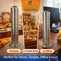 Stainless Steel Perforated Incense Stick Holder (Agarbatti Stand) with Ash Collector | Durable Smokeless Ash Catcher Tube | Home Temple & Meditation Use