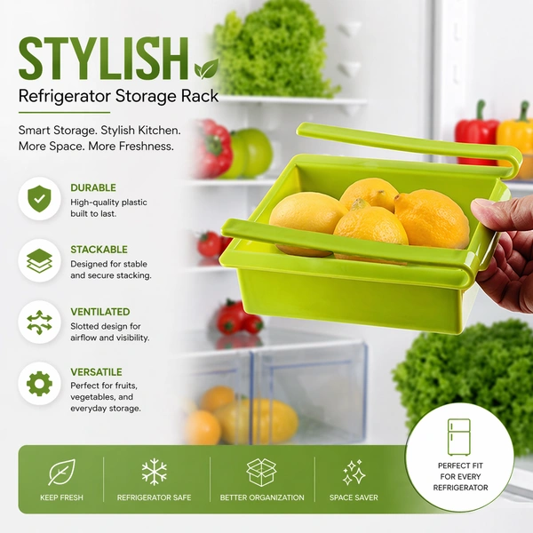 Refrigerator Storage Rack Set Of 4 Pieces Randoms Colours
