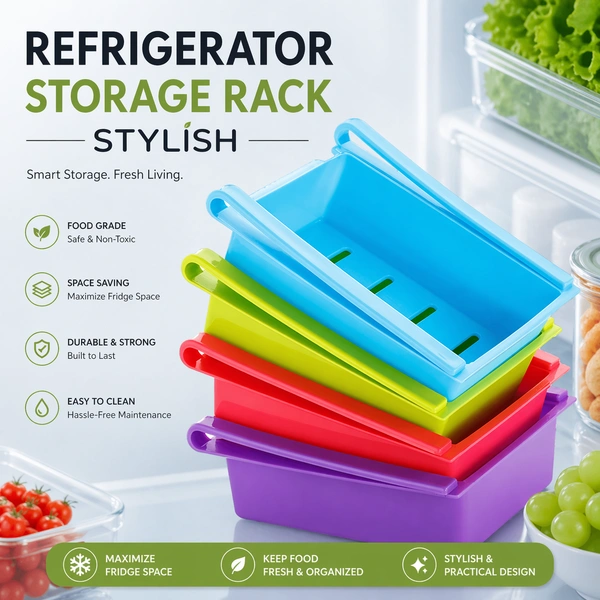 Refrigerator Storage Rack Set Of 4 Pieces Randoms Colours