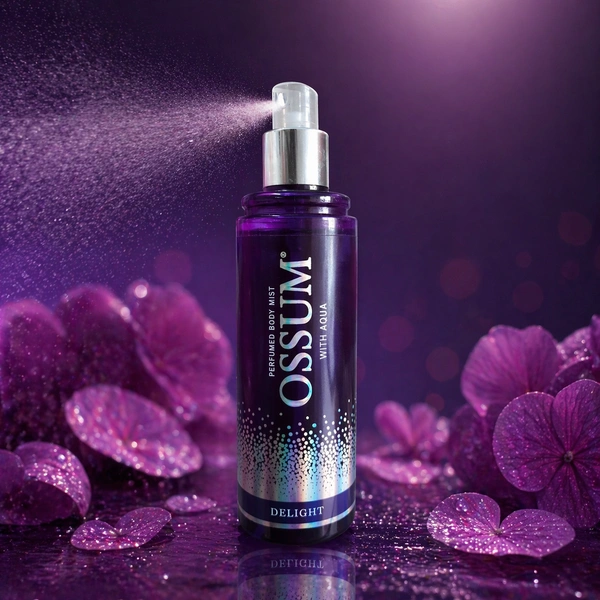 Ossum Delight Perfumed Body Mist with Aqua 115ML – Long Lasting Refreshing Fragrance Spray for Men & Women (Travel-Friendly Spray Bottle)