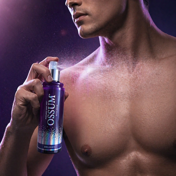 Ossum Delight Perfumed Body Mist with Aqua 115ML – Long Lasting Refreshing Fragrance Spray for Men & Women (Travel-Friendly Spray Bottle)