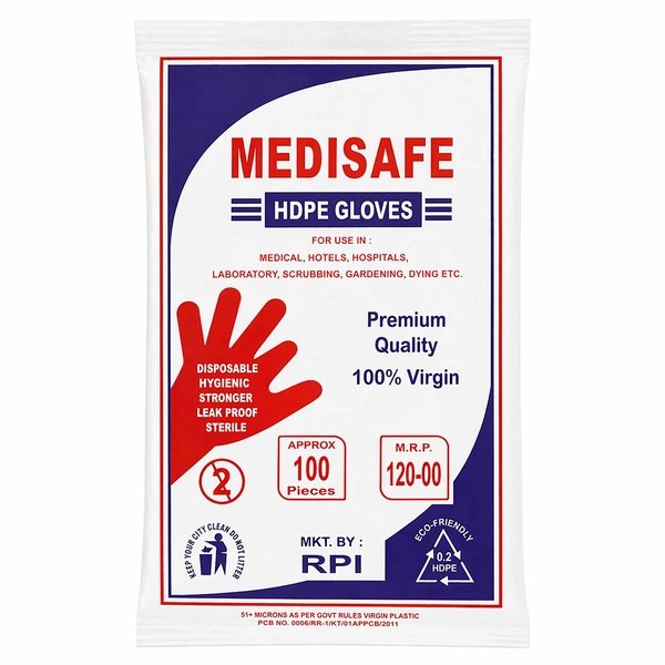 Medisafe HDPE Gloves - Pack Of Approx 100 pieces