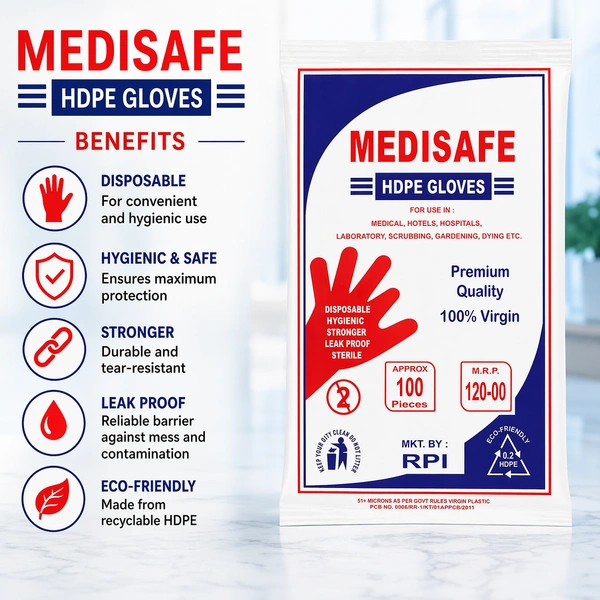 Medisafe HDPE Gloves - Pack Of Approx 100 pieces
