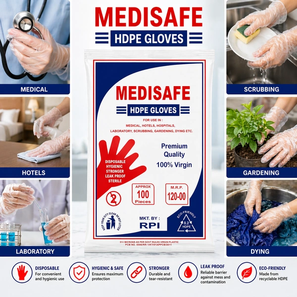 Medisafe HDPE Gloves - Pack Of Approx 100 pieces