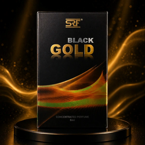 SRF Black Gold Concentrated Perfume Oil (Attar) – Long Lasting Fragrance for Men & Women – Alcohol-Free – 8ml