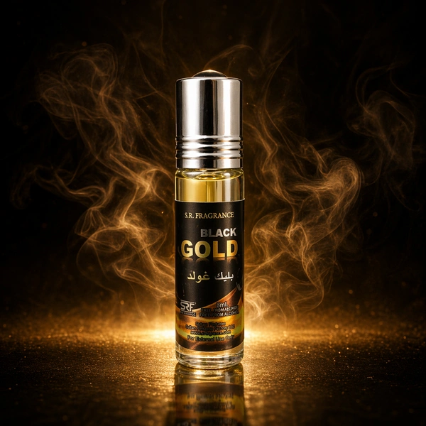 SRF Black Gold Concentrated Perfume Oil (Attar) – Long Lasting Fragrance for Men & Women – Alcohol-Free – 8ml