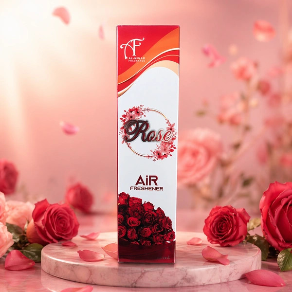 Al-Minar Rose Air Freshener Spray 250ML – Long Lasting Floral Room Fragrance | Premium Rose Scent for Home, Office & Car