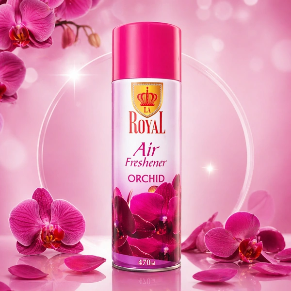 La Royal Orchid Air Freshener Spray | Long-Lasting Floral Fragrance | Room, Office & Car Freshener | 470 ml