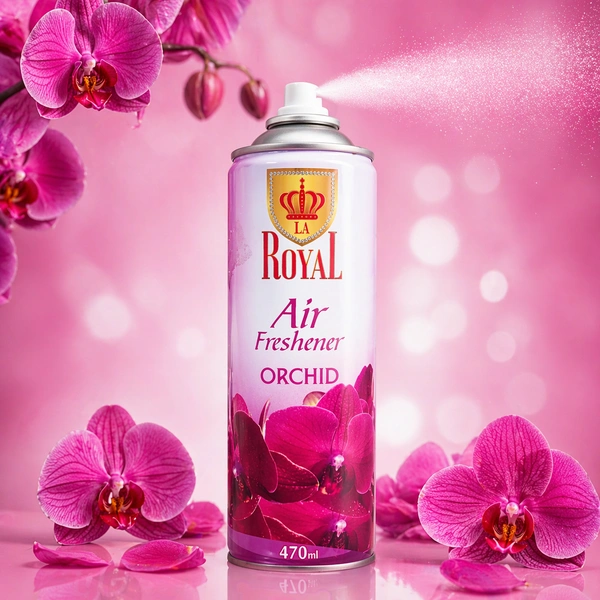 La Royal Orchid Air Freshener Spray | Long-Lasting Floral Fragrance | Room, Office & Car Freshener | 470 ml