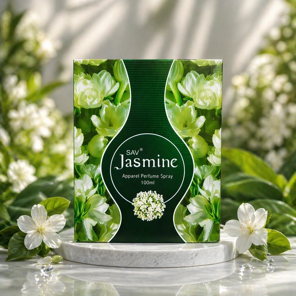 SAV Jasmine Apparel Perfume Spray 100ml | Long-Lasting Fabric Fragrance | Fresh Floral Scent for Clothes