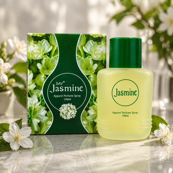 SAV Jasmine Apparel Perfume Spray 100ml | Long-Lasting Fabric Fragrance | Fresh Floral Scent for Clothes