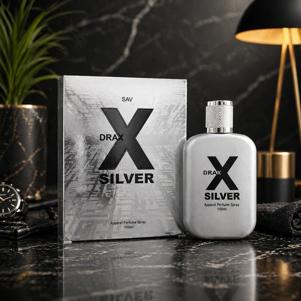 SAV Drax X Silver Apparel Perfume Spray for Men, Long Lasting Fragrance, 100ml