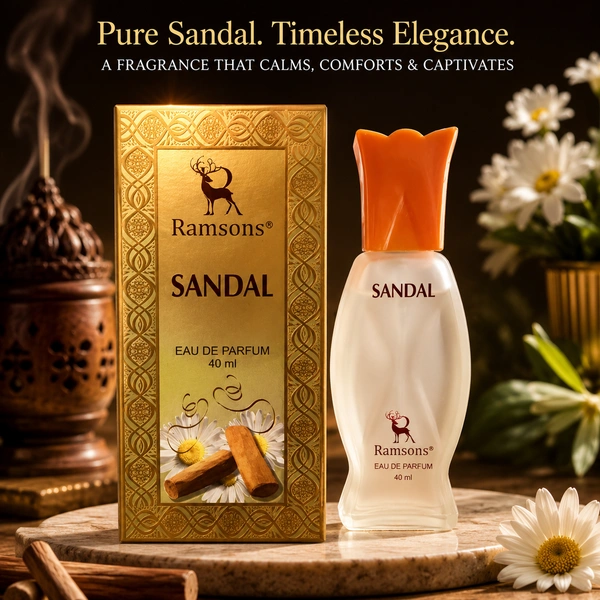 Ramsons Sandal Eau De Parfum (EDP) for Men & Women | Long Lasting Premium Sandalwood Fragrance | Fresh Woody Aroma | Daily Wear Perfume Spray | 40 ml