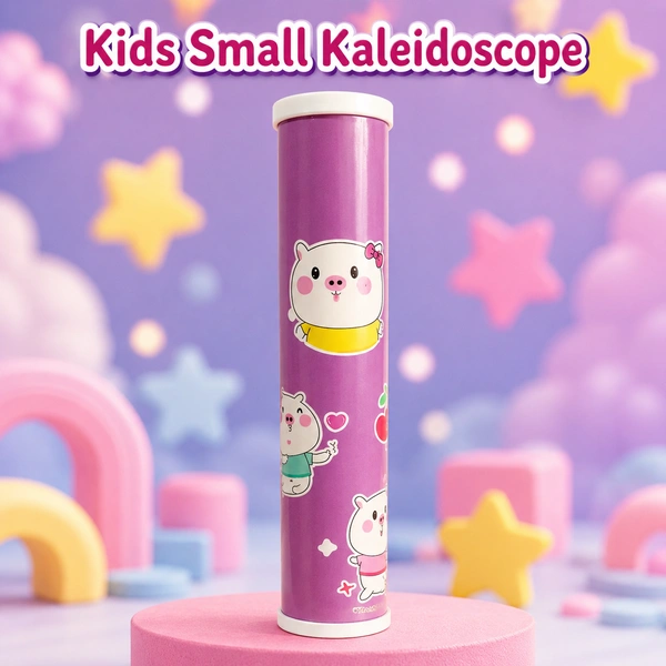 Cute Kids Small Kaleidoscope Toy – Cartoon Pig Design Mini Kaleidoscope for Children | Colorful Educational Viewing Tube Toy for Boys & Girls