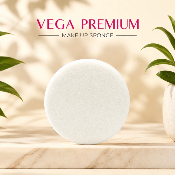 VEGA Premium Make-Up Sponge for Smooth & Even Makeup Application | Soft Cosmetic Blending Sponge | Reusable Beauty Sponge for Foundation, Compact & Face Makeup