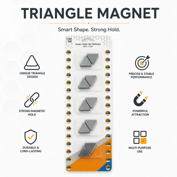 Triangle Magnet Set for Office, Home & School Use ( PAIR-1) – Strong Magnetic Hold Triangle Shape Magnets - Triangle