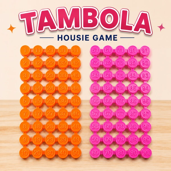 Tambola Housie Game Number Board RANDOM COLOURS (PIECE-1) – Colorful Plastic Bingo Number Tokens for Family Party Games, Kids & Adults Indoor Entertainment -
