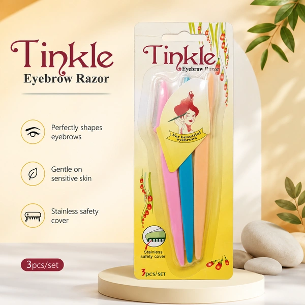 Tinkle Eyebrow Razor With Stainless Safety Cover- Pack of 3