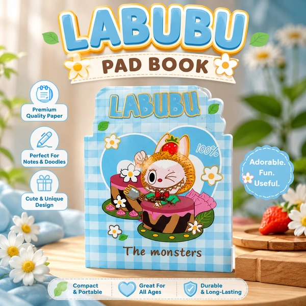 LABUBU Cute Mini Pad Book for Kids & Students – Cartoon Pocket Memo Notepad with Kawaii Design | Writing Pad for Notes, Doodles & School Use