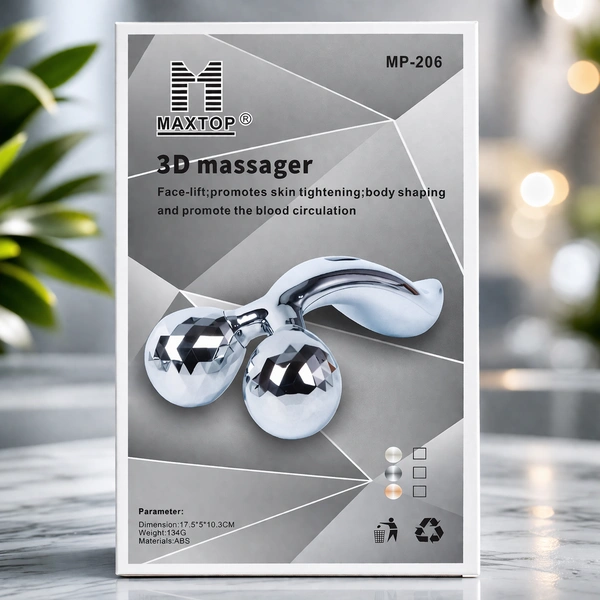 MAXTOP MP-206 3D Massager Roller for Face & Body | Face Lift, Skin Tightening & Body Shaping Tool | Promotes Blood Circulation | ABS Material, Lightweight Design