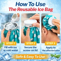 Reusable Ice Bag for Pain Relief 6 Inch size – Leak-Proof Cold Therapy Pack with Wide Mouth Screw Cap – Hot & Cold Compress for Injuries, Swelling, Headache, Muscle Pain (Polka Dot Design)