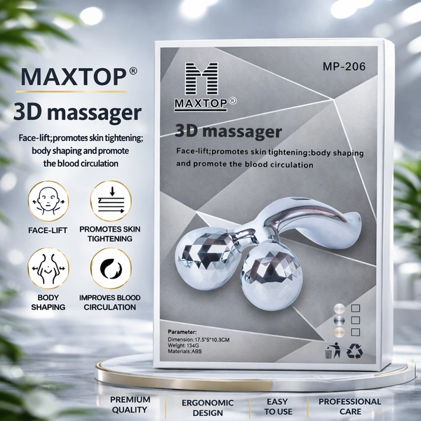 MAXTOP MP-206 3D Massager Roller for Face & Body | Face Lift, Skin Tightening & Body Shaping Tool | Promotes Blood Circulation | ABS Material, Lightweight Design