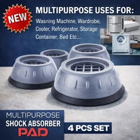 Multipurpose Shock Absorber Pads for Washing Machine & Furniture (4 Pcs Set) | Anti-Vibration, Anti-Slip Rubber Base | Noise Reduction & Floor Protection for Appliances, Beds, Refrigerators