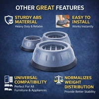 Multipurpose Shock Absorber Pads for Washing Machine & Furniture (4 Pcs Set) | Anti-Vibration, Anti-Slip Rubber Base | Noise Reduction & Floor Protection for Appliances, Beds, Refrigerators