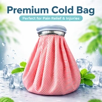Premium Reusable Cold Therapy Ice Bag 9-inch – Leak-Proof Pain Relief Pack for Injuries, Swelling, Headache & Muscle Recovery (Red Stripe Design)
