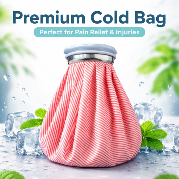 Premium Reusable Cold Therapy Ice Bag 9-inch – Leak-Proof Pain Relief Pack for Injuries, Swelling, Headache & Muscle Recovery (Red Stripe Design)