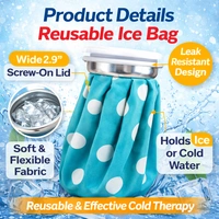 Reusable Ice Bag for Pain Relief 6 Inch size – Leak-Proof Cold Therapy Pack with Wide Mouth Screw Cap – Hot & Cold Compress for Injuries, Swelling, Headache, Muscle Pain (Polka Dot Design)