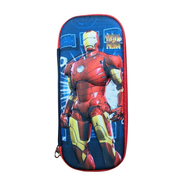 Iron Man Pencil Box for Kids | Hard Shell Zipper Pencil Case | Large Capacity Stationery Organizer for School Boys & Girls | Iron Man Theme Pen Pouch