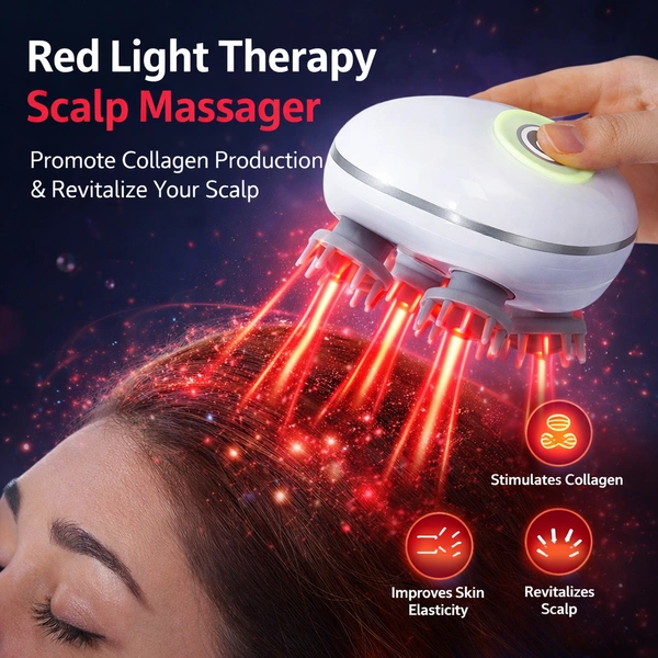Smart Scalp Massager with 3D Kneading Technology | Electric Head Massager for Hair Growth, Stress Relief & Dandruff Care | Portable Rechargeable Hair Scalp Massager