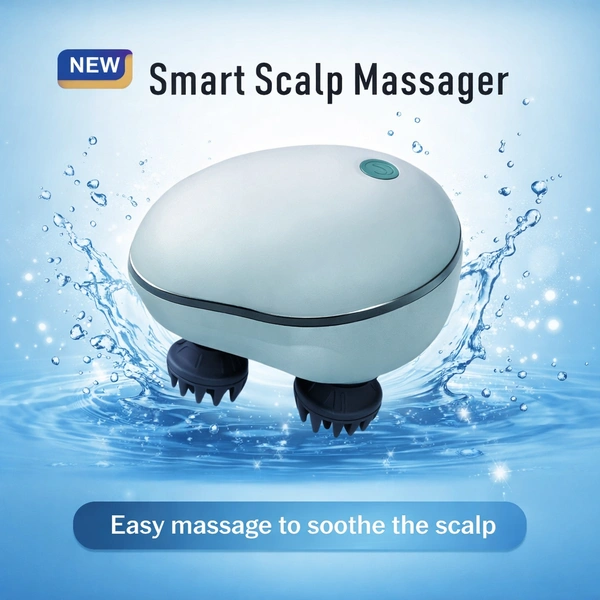 Smart Scalp Massager with 3D Kneading Technology | Electric Head Massager for Hair Growth, Stress Relief & Dandruff Care | Portable Rechargeable Hair Scalp Massager