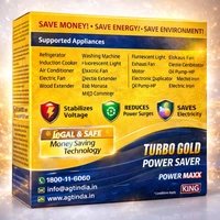 KING Power Maxx King Powermaxx Turbo Gold Power Saver | Electricity Saving Device for Home | Voltage Stabilizer & Energy Saver Plug | Reduce Power Consumption for AC, Fridge, Washing Machine (Red)