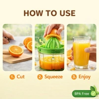 Super Mom Jatpat Manual Juicer | 750ml BPA-Free Food Grade Citrus Juicer with Anti-Slip Container | Easy Press Juicer for Lemon, Orange & Fruits