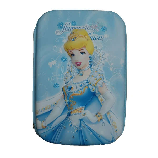 Princess Theme Hard Shell Pencil Case for Girls | Cute Cartoon Zipper Storage Box for School Supplies | Portable Stationery Organizer for Kids