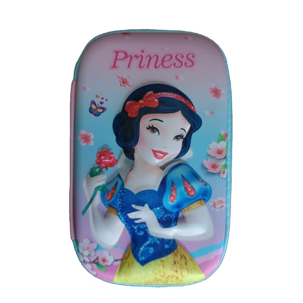 Princess Hardtop Pencil Pouch for kids | 3D Cartoon Character EVA Pencil Case | Zipper Stationery Organizer Box for School, Travel & Art Supplies